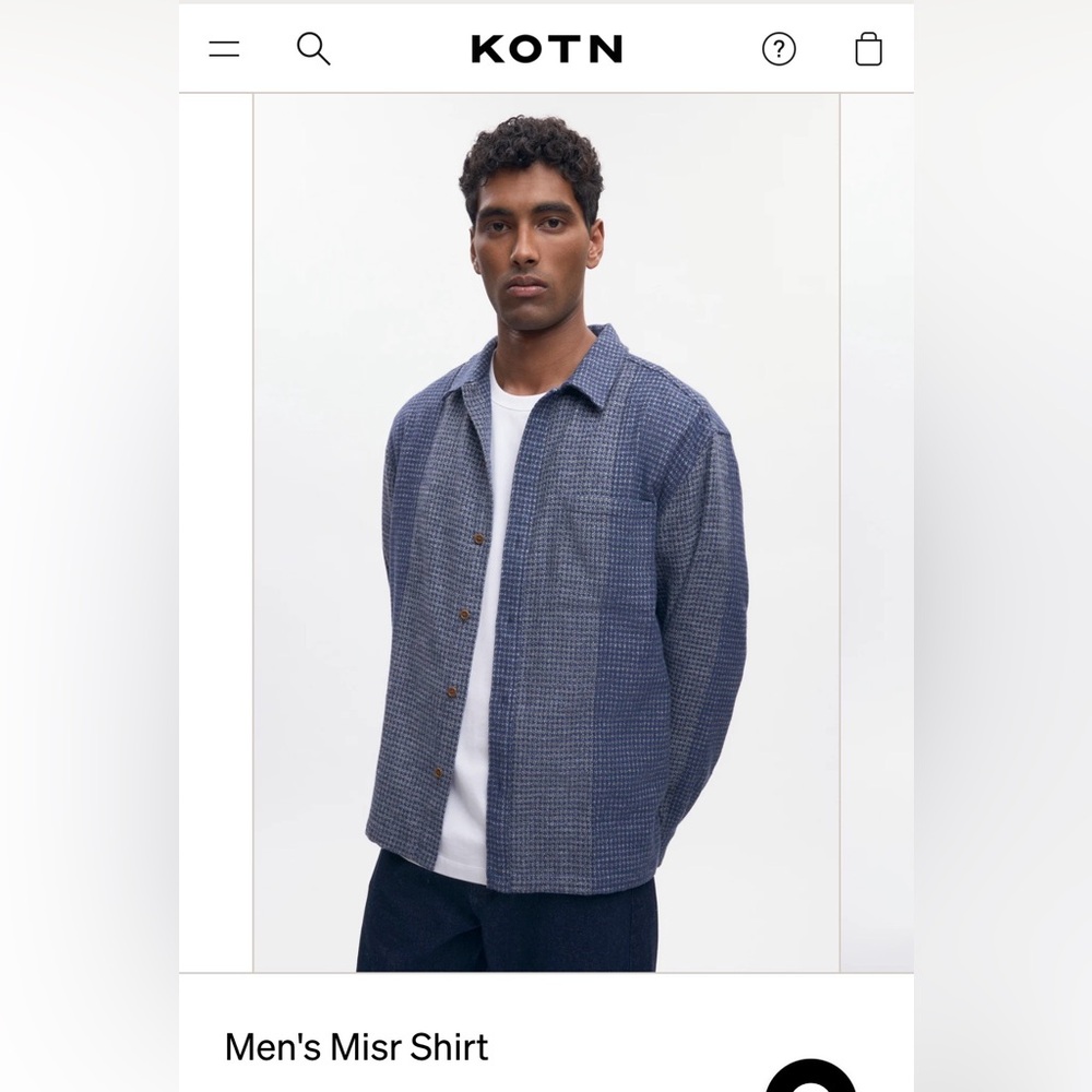 KOTN Men's Misr Shirt in blue mix - NWT